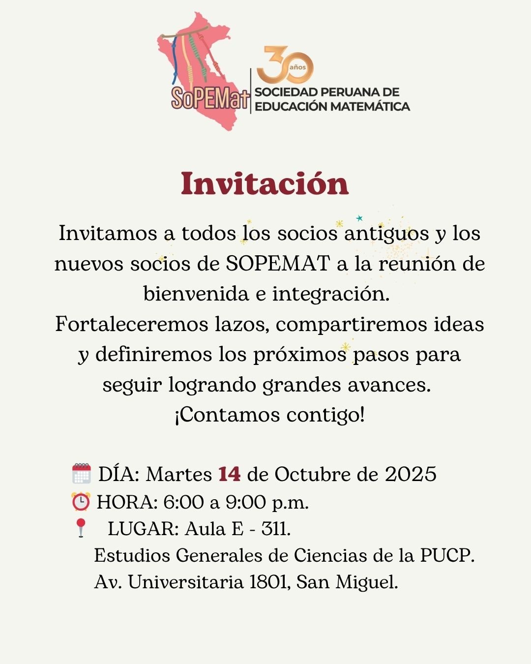 Nuevos Socios Re-Invitacion ceremonia